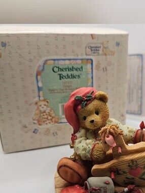 New CHERISHED TEDDIES Ginger painting ELF FIGURINE NIB New Year Christmas holida